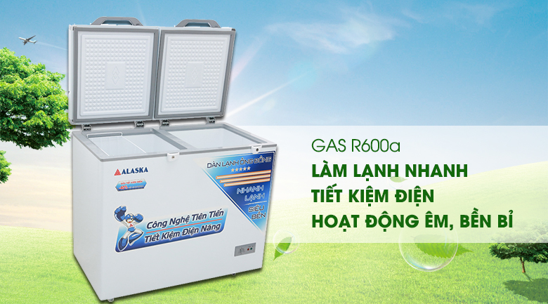 tủ đông alaska sử dụng gas r600A